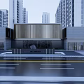 Modern High rise Residential Building Exterior With Central Entrance And Green Landscaping