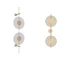 Modern Circular Wall Sconce With Brass Frame And LED Ring Lighting Design 3d model