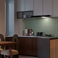 Modern Cozy Living And Dining Room With Soft Leather Sofa And Beautiful Panoramic Sunset View