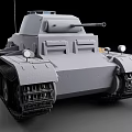Gray Military Tank With Armored Turret Cannon Tracks And