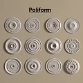 Poliform Round Carved Decorations With Various Patterns For Interior Design 3d model