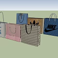Various Branded Shopping Bags Including ERKE Adidas Nike In Blue Brown Pink Houndstooth