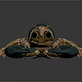 Intricate Teal Lobster Ornament With Gold Body Accents And Jeweled Details