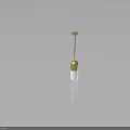 Modern Golden And White Pendant Light With Capsule Shape For Minimalist Home Decor