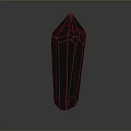 Purple Geometric Prism 3D Rendering With Line Details Shiny Surface And Gradient Colors