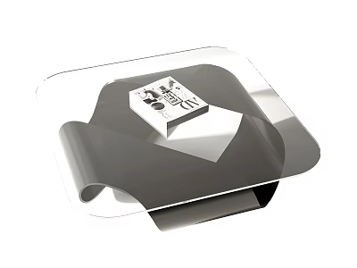 Modern Coffee Table With Glass Top And Sleek Metal Frame Design 3d model