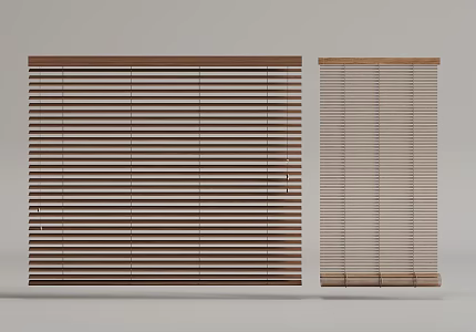 draw curtain bamboo curtain 3d model