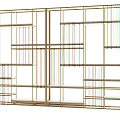 Modern Gold Frame Display Shelves With Multi layer Open Design And Colorful Striped Items