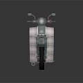 Light Green Modern Scooter Motorcycle With Brown Seat Mirrors And Black Wheels