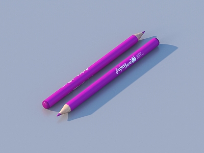 Pen Brush Colored Pen Stationery 3d model