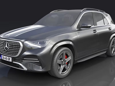 Gray Mercedes SUV With Modern Streamlined Body Front Grille And Large Alloy Wheels 3d model