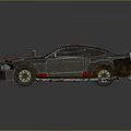 Vintage Sports Car With Red Stripes Metallic Body And Sporty Design