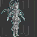 Game Movie Female Character With Purple Armor And Orange Winged Elements