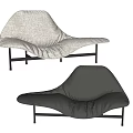 Modern Lounge Chairs With Fabric Leather Upholstery And Black Metal Legs