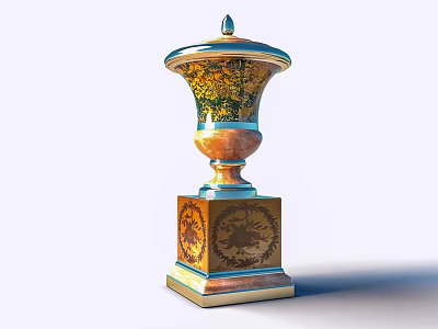 European-style trophy-shaped brass ornaments 3d model European-style trophy-shaped brass ornaments 3d model