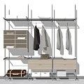 Modern Open Wardrobe Interior Design With Hanging Coat Shirts Drawers And Storage Shelves