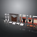 Detailed Classical Architectural Model Featuring Columns Arches Decorative Walls And Components