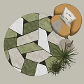 Modern round carpet plush carpet decoration 3d model