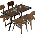 Modern Dining Table and Chair Combination 3d model