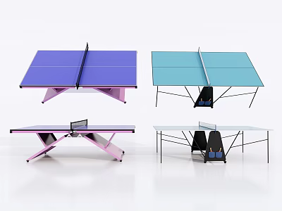 Colorful Foldable Ping Pong Tables With Sturdy Frames And Multiple Color Options For Sports Activities 3d model