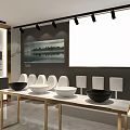 Elegant Modern Showroom Interior With Display Cabinets Counters And Decor Items 3d model