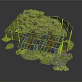Rustic Scene Structure With Piled Stones Enclosed Walls And Metal Roof Shed