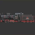 Vintage Black and Red Steam Train Model with Chimney and Detailed Classic Wheels