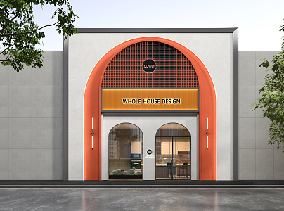 Modern door head Facade door head 3d model