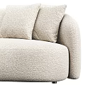 Modern Beige Two Seater Sofa With Textured Fabric And Decorative Pillows