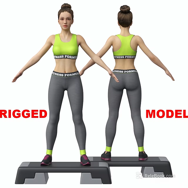 Realistic Reptile 3D Rigged Model With Front And Back Views 3d model 