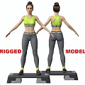 Realistic Reptile 3D Rigged Model With Front And Back Views