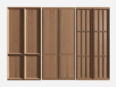 Wooden Wall Panels With Various Textures And Different Design Patterns 3d model