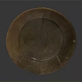 Vintage Wooden Round Tray with Repaired Cracks and Sturdy Base for Home Use