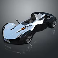 Modern White And Black Roadster With Sleek Design Open Cockpit And Large Wheels