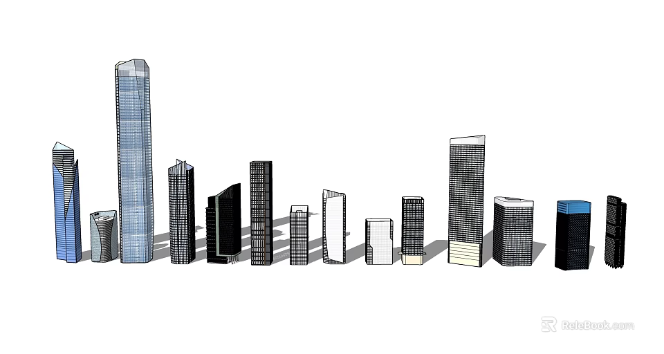 Modern Commercial Complex With High Rise Towers And Urban Architectural Design 3d model 
