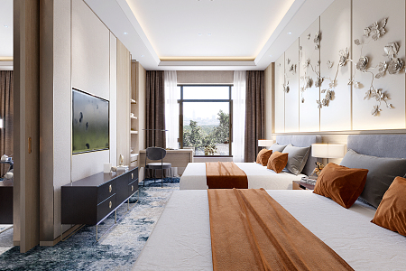 Modern Room Hotel Room Suite 3d model