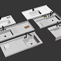 Modern White Washbasin Designs In Various Styles With Countertop And Faucet Details