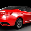 Red Modern Sedan With Sleek Body Black Roof And Alloy Wheels