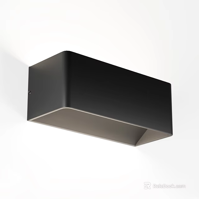 Modern Black Square Wall Light with Sleek Design for Indoor Home Decor 3d model 