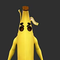 Cartoon Banana Game Movie Character With Angry Eyes Arms And Body