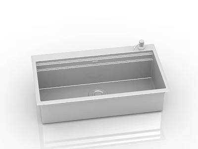 Stainless Steel Single Bowl Kitchen Sink with Modern Design for Home Kitchen Use 3d model
