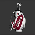 Wilson Golf Bag with Golf Clubs Inside Displayed on Black Background