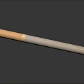 Single Cigarette With White Body Orange Filter Tip And Smooth Surface Texture 3d model