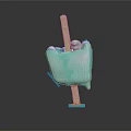 Melting Blue Popsicle With Dripping Texture On Wooden Stick Against Black Background