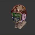 Durable Tactical Military Helmet With Face Shield Earmuffs And Camouflage Pattern