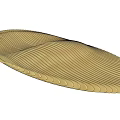 Golden Landscape Sculpture With Wavy Texture And Modern Abstract Curved Design
