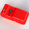 Red Gas Alarm Safety Device With Portable Handle And Control Button 3d model