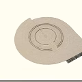 Patterned Round Rug with Concentric Circles Design in Neutral Beige Tone