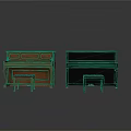 Home Living Essentials Brown And Black Pianos With Wooden Stools Set