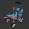 Colorful Whale Shaped Children's Tricycle With Playful Design And Small Flag